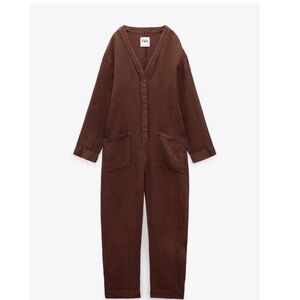 Zara Deep Brown Women's Jeans Overalls